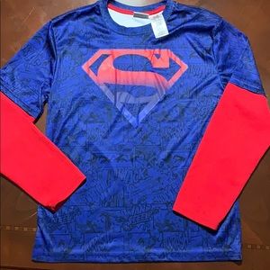 Superman print long sleeve shi…
